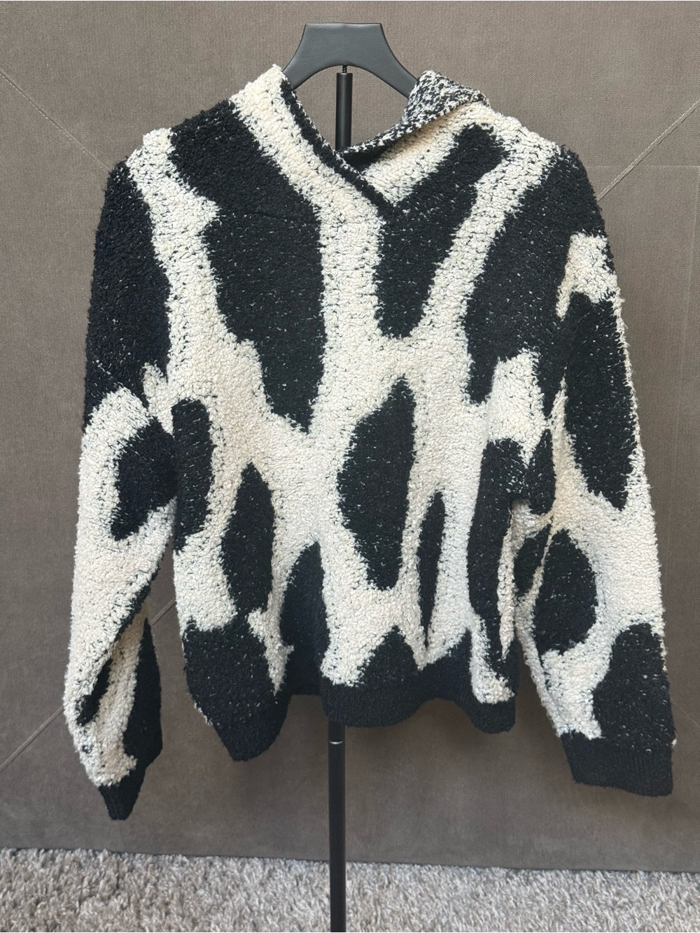 Sandy Liang x Target Black Cream Abstract Hooded Sweater L